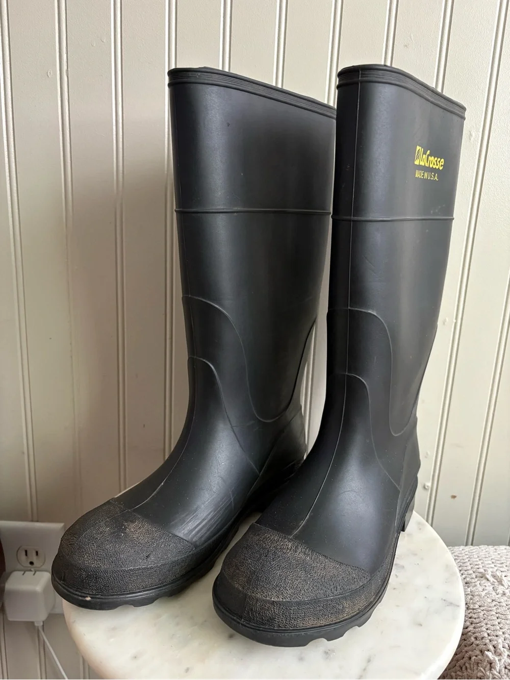 Lacrosse Rubber Rain Boots Men’s 8 Black Classic Outdoor Fishing Waterproof